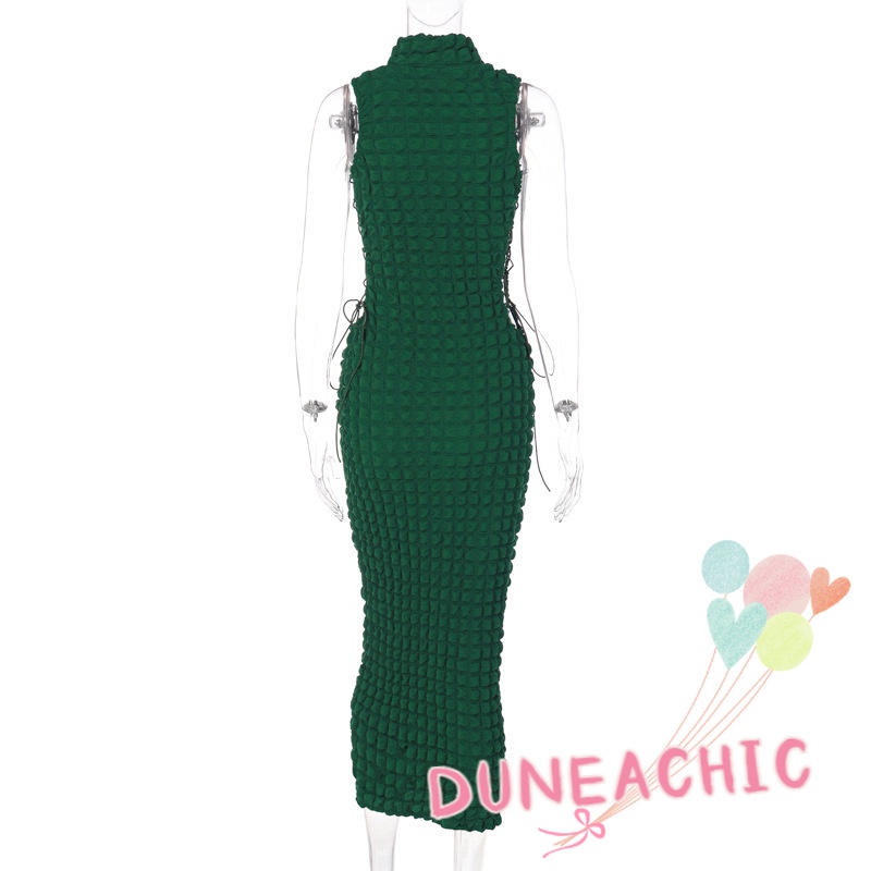 DUNEA Đầm không tay phối dây rút quyến rũ thời trang cho nữ