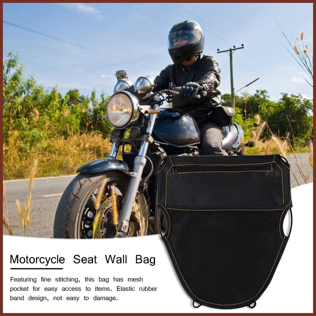 Túi Da PU Đựng Đồ Gắn Dưới Yên Xe Máy Có Khóa Kéo Thông Dụng