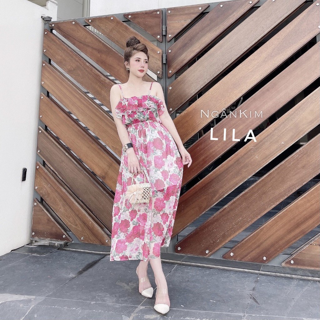 Váy maxi 2 dây họa tiết hoa , đầm maxi 2 dây voan dáng dài - mã A007- thời trang thiết kế | BigBuy360 - bigbuy360.vn