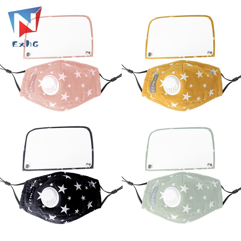 Set Khẩu Trang Che Mặt Thoáng Khí Có 2 Bộ Lọc Van Thở Chất Lượng Cao Cho Bé