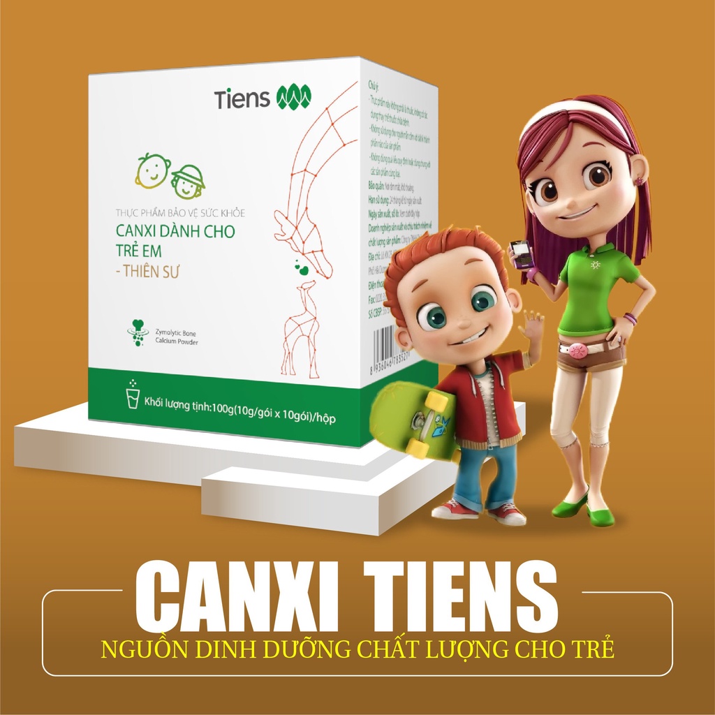 Canxi dành cho trẻ em Tiens Thiên Sư giúp bổ sung canxi hữu cơ cho bé hộp 10 gói