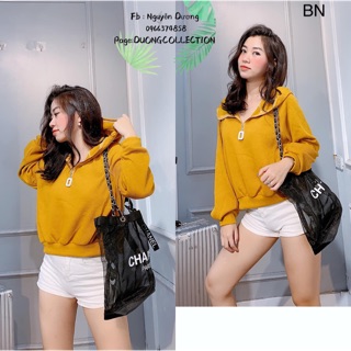 Áo hoodie len khoá nửa dài tay 4 màu sịn sò (kèm ảnh thật +video)