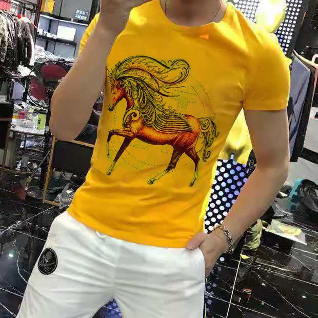 Áo Thun Tay Ngắn Cổ Tròn Dáng Ôm Phong Cách Hàn Quốc Thời Trang Cho Nam