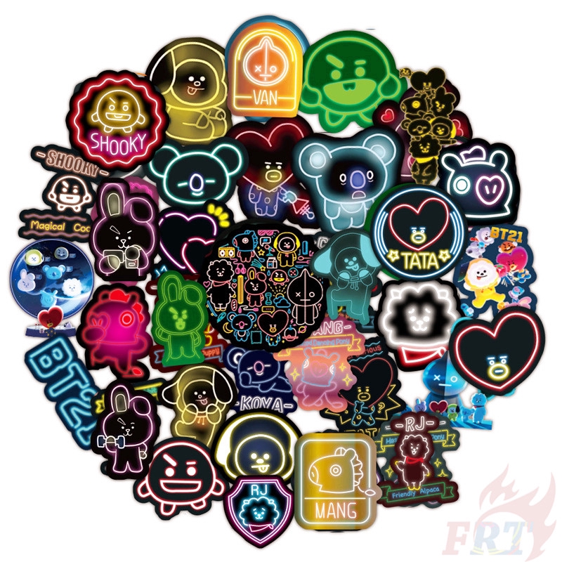 Set 50 miếng dán trang trí in hình nhóm nhạc BTS BT21 Series 03