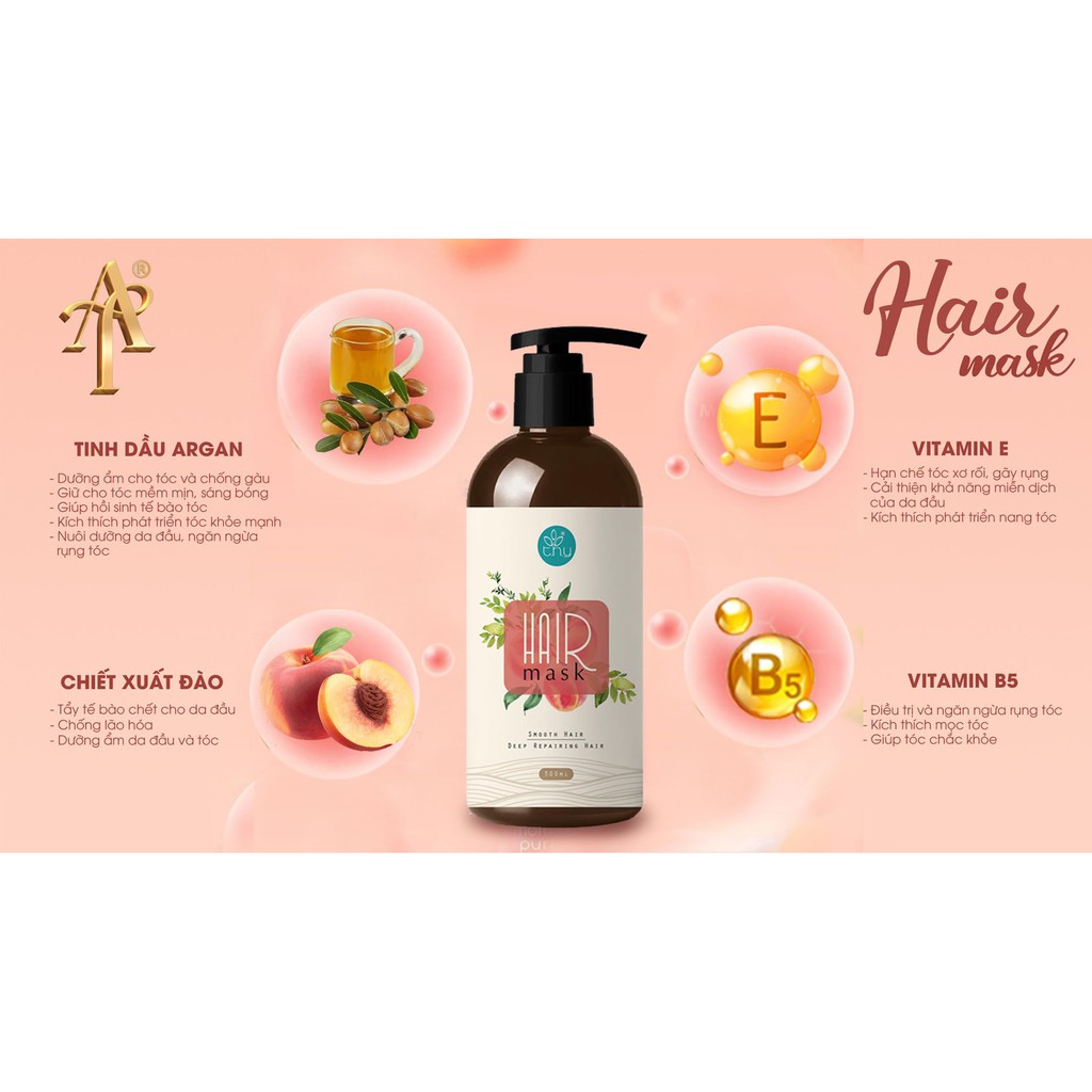 Hair Mask Hộp 300gr - Kem Ủ Tóc Thảo Dược Hương Đào - Kem Ủ Tóc Anthy Organic