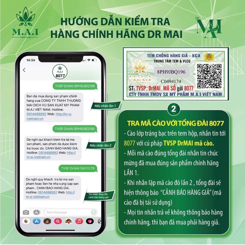Dr Mai Combo Sữa Rửa Mặt và Dr Mai Mix Saffron đánh bay mụn mờ thâm thu nhỏ lỗ chân lông