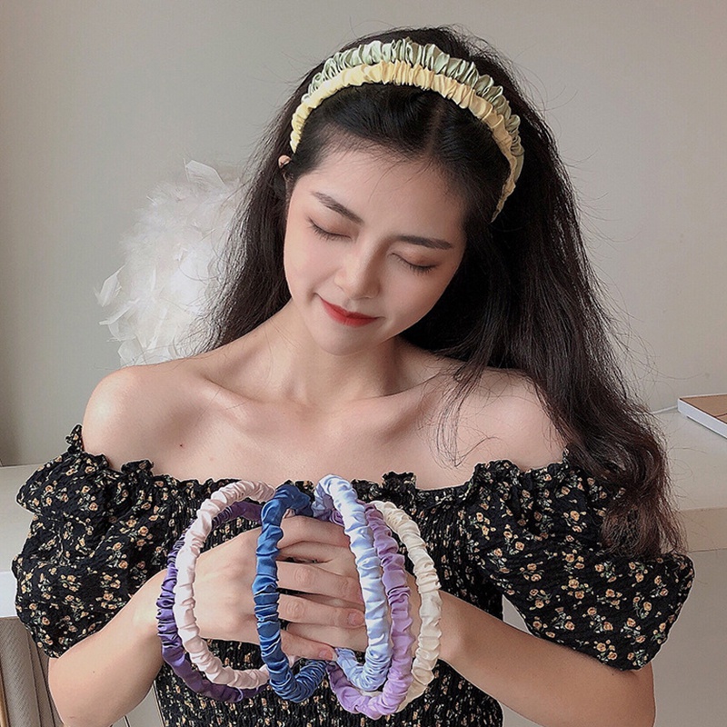 Băng Đô Cài Tóc Chống Trượt Màu Trơn Thời Trang Mùa Hè Dễ Thương