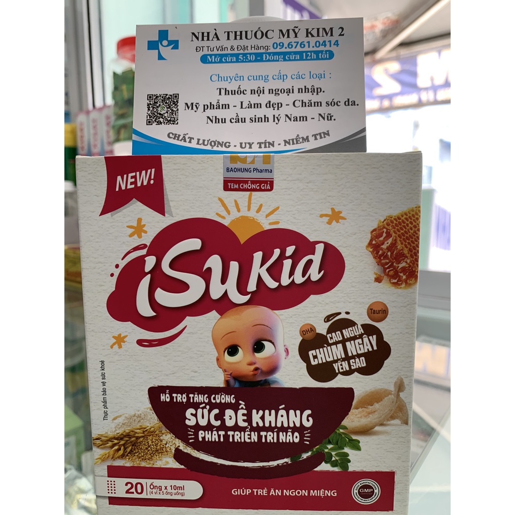 ISUKID Siro ăn ngon cho bé, giúp trẻ ăn ngon tăng cường đề kháng hộp 20 ống- Nhà Thuốc Mỹ Kim