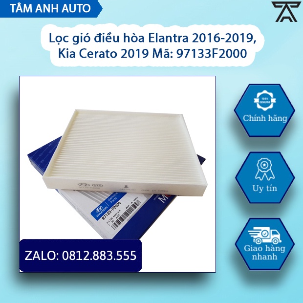 [Sỉ-Lẻ] Lọc gió điều hòa, máy lạnh xe Elantra 2016-2019, Kia Cerato 2019 (Mã: 97133F2000)