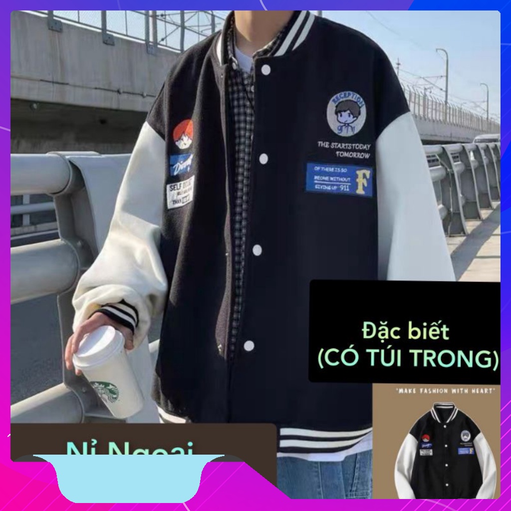 Áo khoác bomber nỉ IN DINER form rộng Unisex Áo bomber nỉ Cardigan trần bông  trẻ