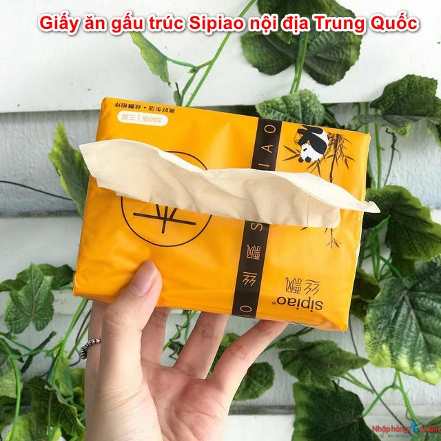 1 gói giấy ăn sipao, giấy ăn gấu trúc, giăn ăn rút, giấy sipao