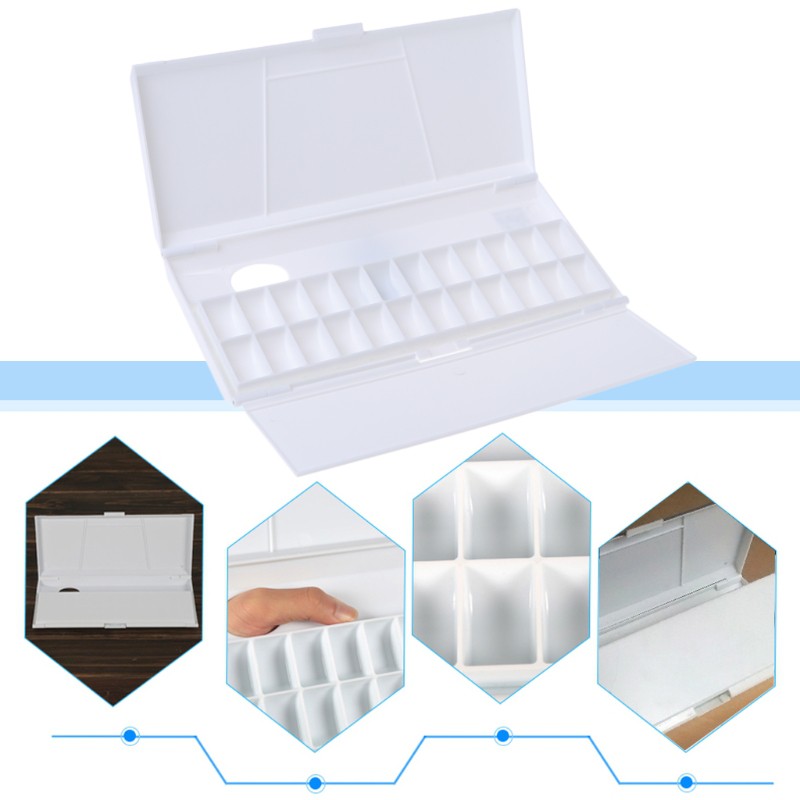 Khay màu nước 24 ô bằng nhựa kích thước 26.3*12*2.4cm chuyên dụng