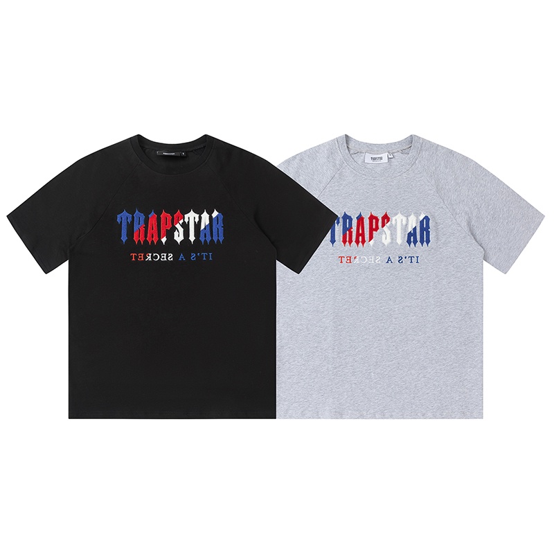 ❤ Hàng Có Sẵn❤ Áo Thun Tay Ngắn Cổ Tròn Thêu Logo Bẫy Ngôi Sao Mới Unisex