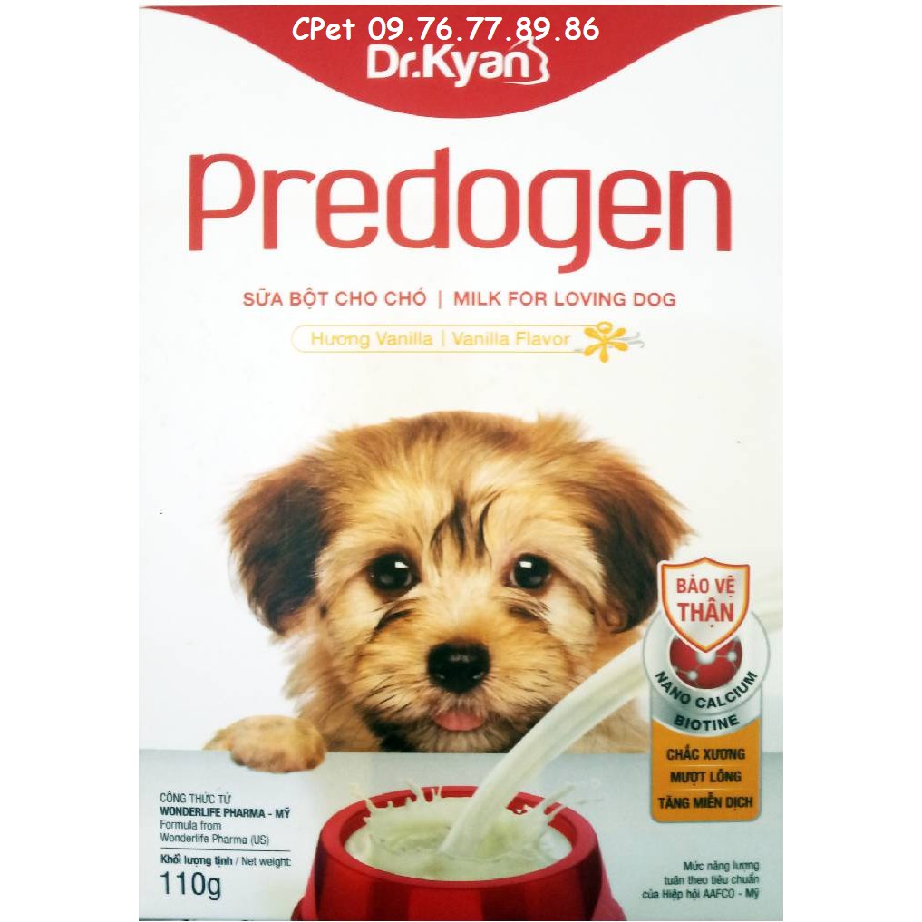 Dr.Kyan Predogen - Sữa bột cho chó 110gr (hộp giấy)