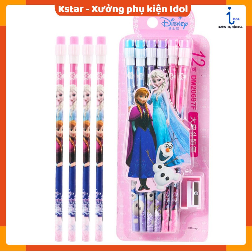 Set 12 bút chì kèm đồ gọt ngẫu nhiên