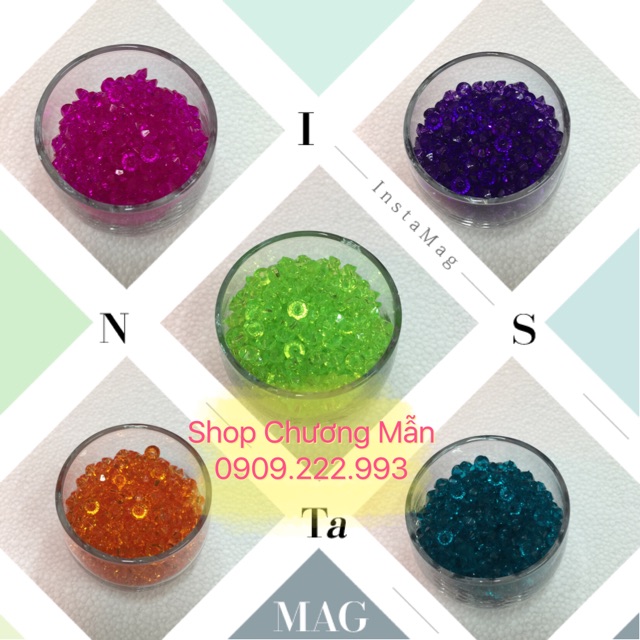 100G Chuỗi Hạt Pha Lê Nhựa Dĩa Bay 6mm Giá Sỉ