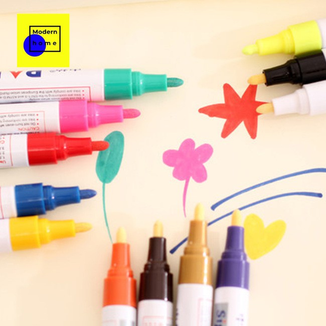 yellow paint green paint pen (Hàng Mới Về) Bút Vẽ Tranh Dầu Diy Tiện Dụng Chất Lượng Cao