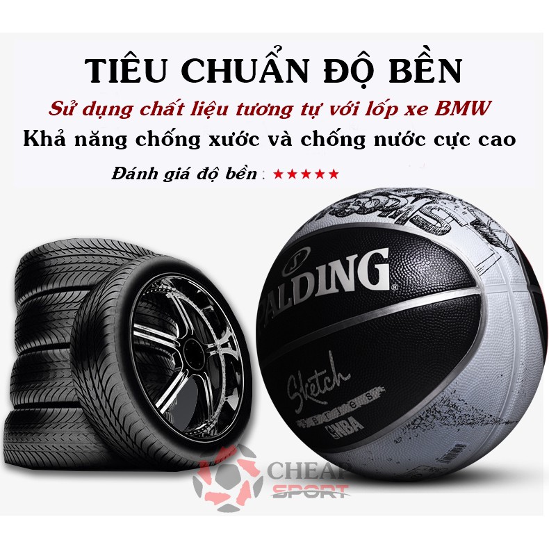 Quả Bóng Rổ Spalding Sketch NBA Size 7 Phù Hợp Sân Bóng Rổ Ngoài Trời Outdoor