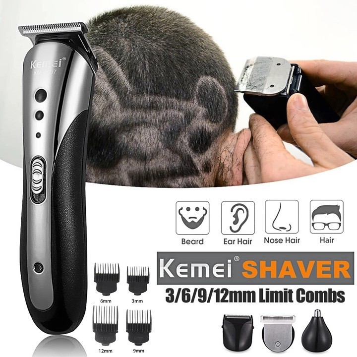 Tông Đơ Cắt Tóc Cạo Râu KM-1407 Đa Năng 3 Trong 1