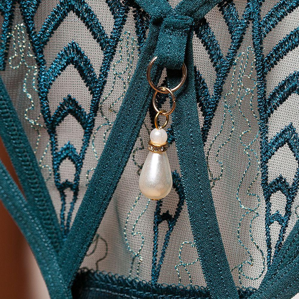 OCEANMAP Quần Lót Dây Trong Suốt Hoạ Tiết Hoa Thiết Kế Dây Đan Chéo Quyến Rũ