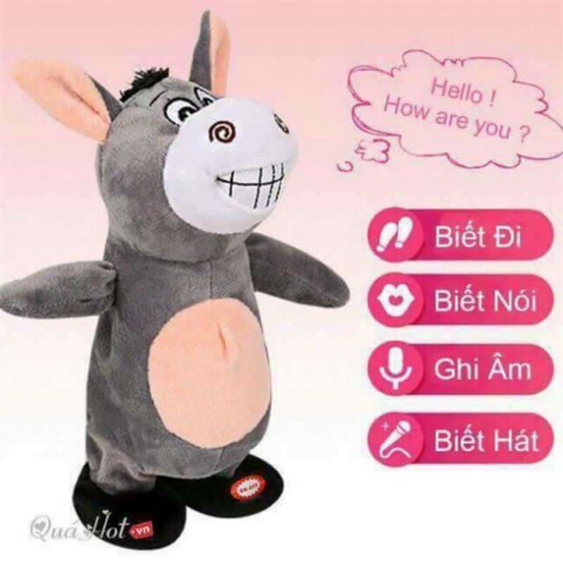 Chú Lừa Nhại Tiếng Dokey biết đi, biết hát, biết nói theo tiếng người.