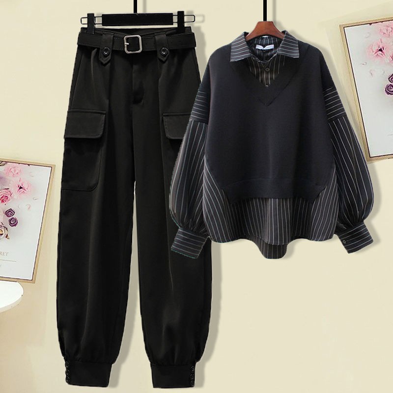 Set Áo Sơ Mi Phối Quần Yếm Thời Trang Cho Nữ | BigBuy360 - bigbuy360.vn