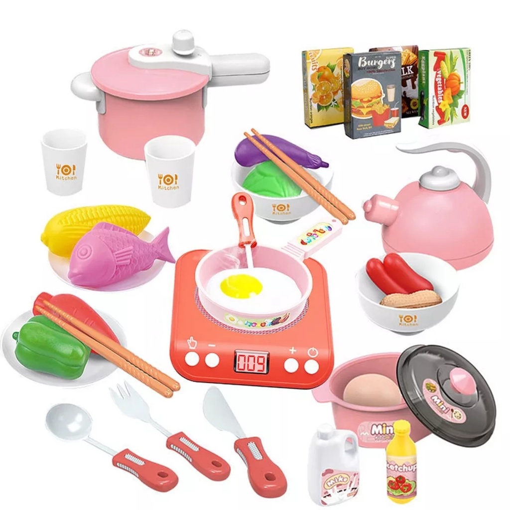 Đồ chơi nấu ăn cho bé gái, trai bộ đồ nhà bếp mini 36 món cho bé thỏa sức sáng tạo vui chơi Nemo Store