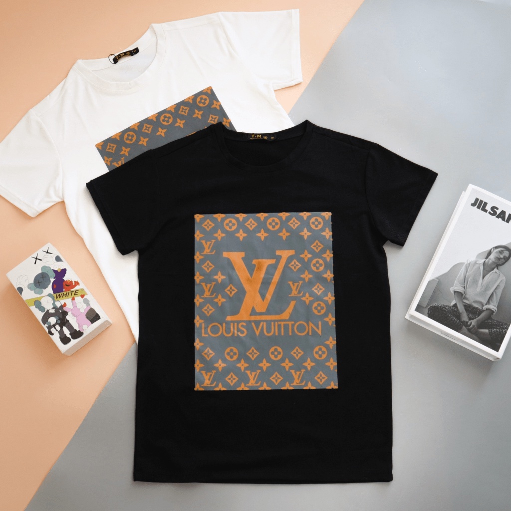 (FREE SHIP) [CÓ VIDEO] Áo thun nam LV có cổ tay ngắn chất đẹp vải cotton co dãn thấm hút mồ hôi tốt dáng body 2 màu trắn