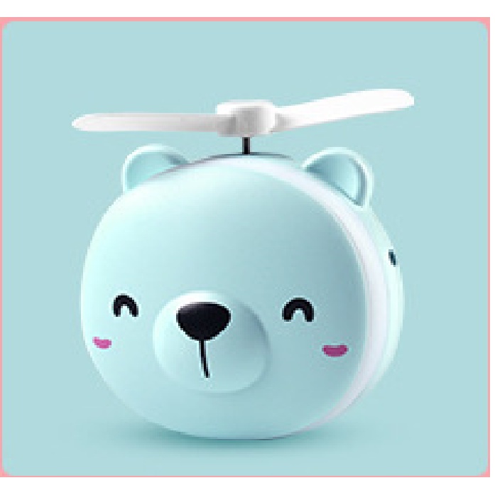 Quạt Tích Điện mini cầm tay kèm gương và đèn 3 trong 1 tiện lợi dễ thương