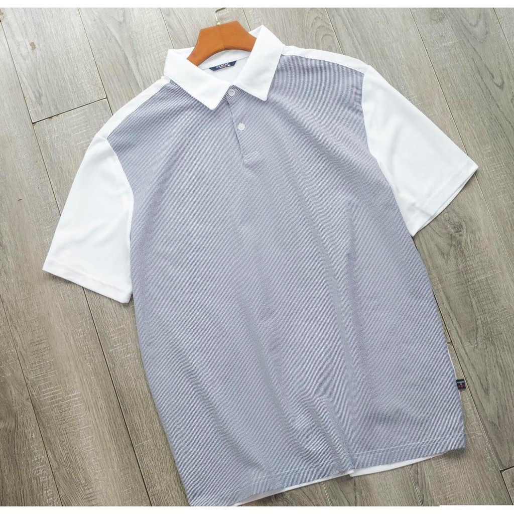 Áo Polo nam CERINI dòng golf cao cấp xuất Hàn mặt trước vải xốp sọc tăm mặt sau chất thun siêu đẹp