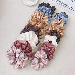 1 dây buộc tóc lụa satin co giãn scrunchies đuôi ngựa giá đỡ dây tóc