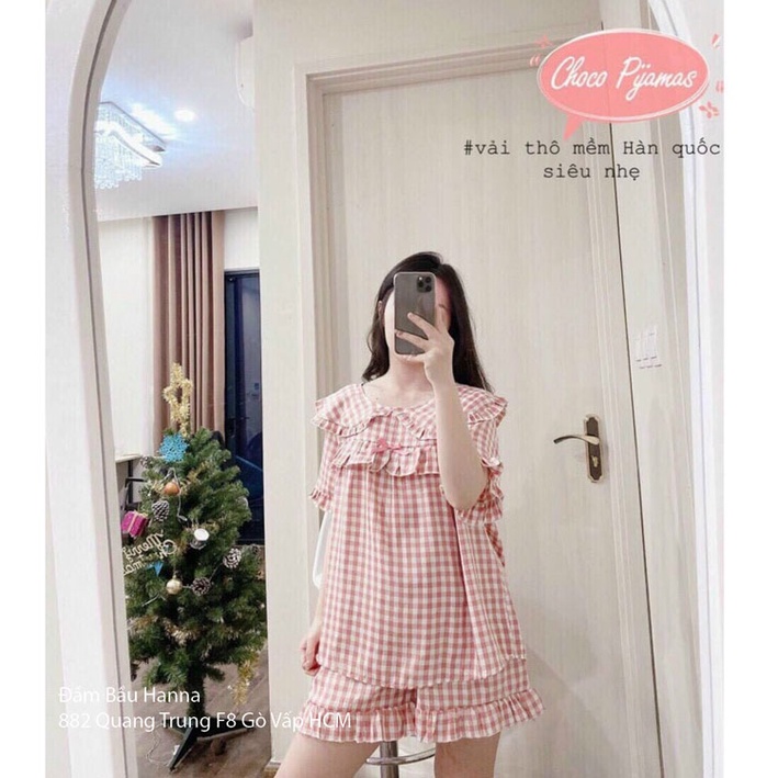 [SIZE 40-75KG] ĐỒ BỘ BẦU ĐÙI HANNA, MẶC BẦU VÀ SAU SINH, CÓ KHÓA CHO BÉ TY, CÓ THUN ĐIỀU CHỈNH BỤNG, VẢI LỤA 1 LỚP MÁT