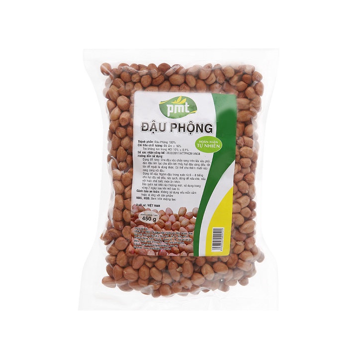 Đậu phộng sống PMT (gói 450gr) - Không bị hôi dầu - Hạt đều, chắc hạt - Làm sữa đậu phộng, tương đậu phông, bơ đậu phộng