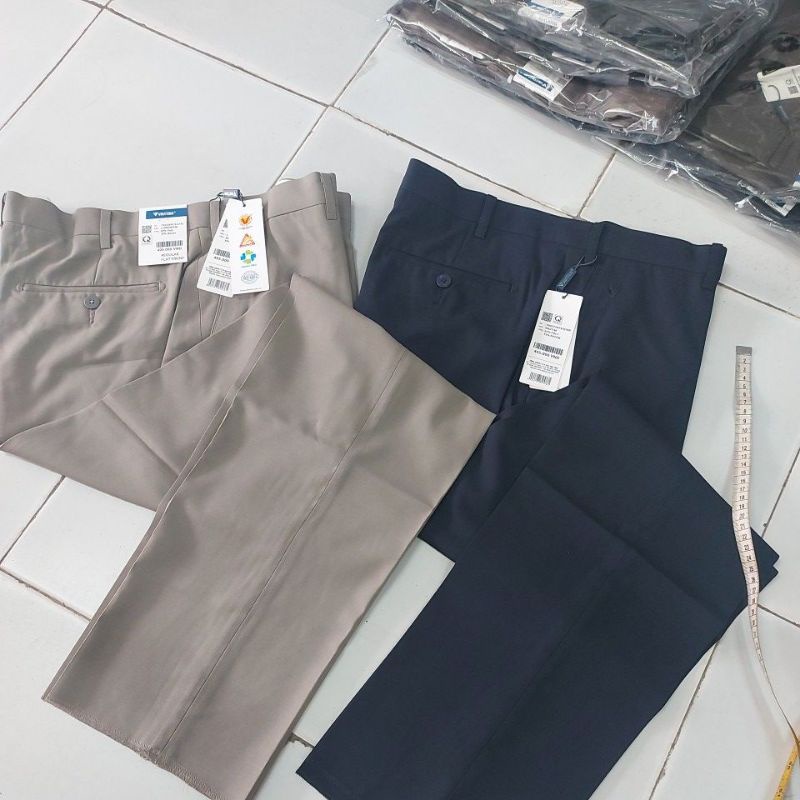 QUẦN TÂY VIỆT TIẾN CÓ LY XẾP 2 BÊN VÀ KO LY  CHÍNH HÃNG,,,,,PHOM REGULAR,,,,,GIÁ TREO 495K,,,,  SIZE 37 VÒNG CẠP 97CM