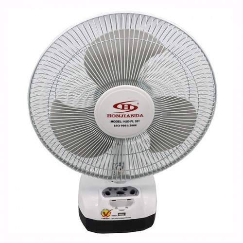 Quạt Tích Điện Honjianda HJD-FL301, Tích Điện Lên Đến 16 Tiếng, Có Ổ Sạc Và Đèn