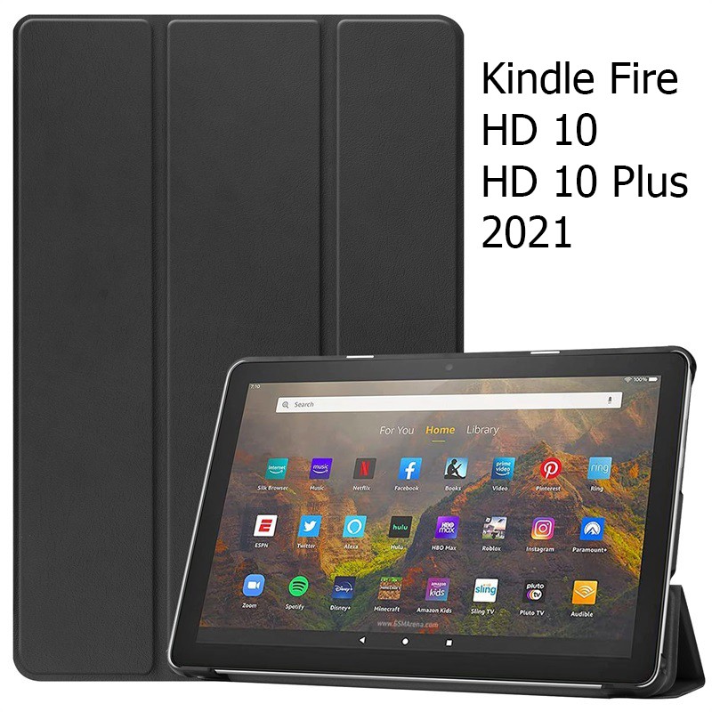 Bao Da Amazon Kindle Fire HD 10 / HD 10 Plus 2021 Cover Cho Máy Tính Bảng Hỗ Trợ Smart Cover
