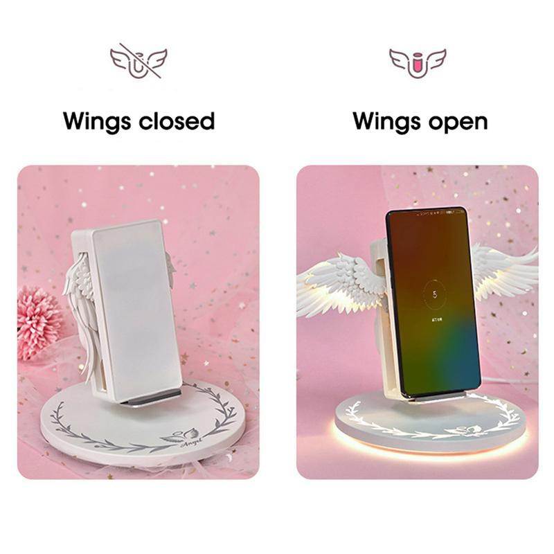 Sạc nhanh không dậy Angel Wings 10W - Sạc không dây cánh thiên thần dễ thương chính hãng