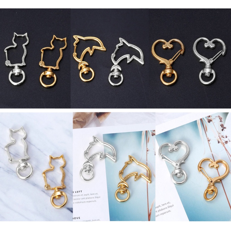 Set 30 Móc Khóa Hình Thỏ / Ngôi Sao / Trái Tim Có Thể Xoay Được