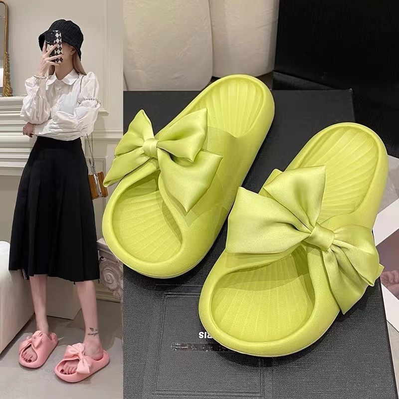 Dép Nữ Đế Dày Đính Nơ Thời Trang Xinh Xắn