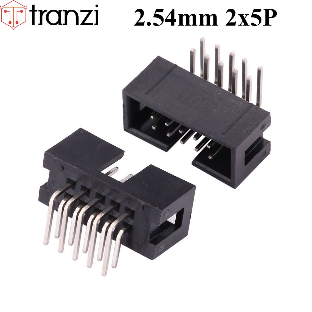 Giắc cắm header 2.54mm IDE IDC DC3 2x5P chân cắm cong đen - túi 10 cái