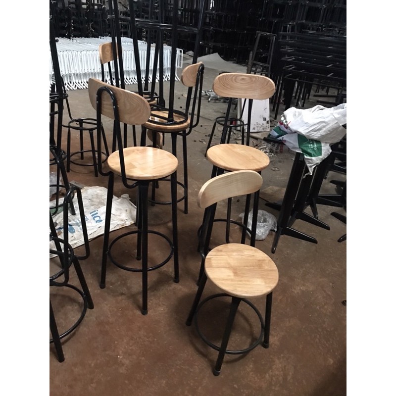ghế bar cao 75cm(47cm)-đôn vuông-đôn tròn- bàn ghế nhà hàng quán ăn-nội thất ngoài trời-ghế cafe chân sắt mặt gỗ
