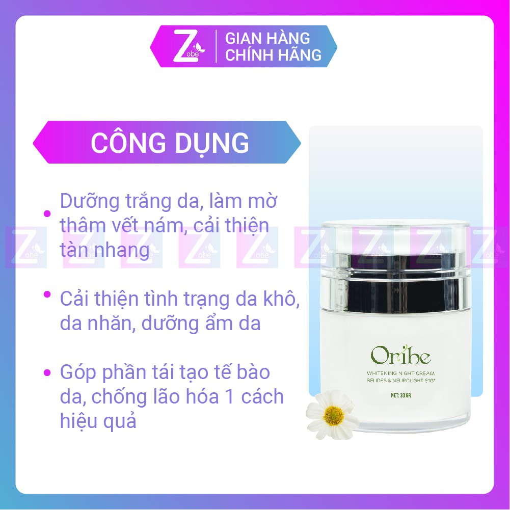 Kem Dưỡng Da Ban Đêm Oribe Trắng Mịn Nâng Tone Sáng Hồng 30g