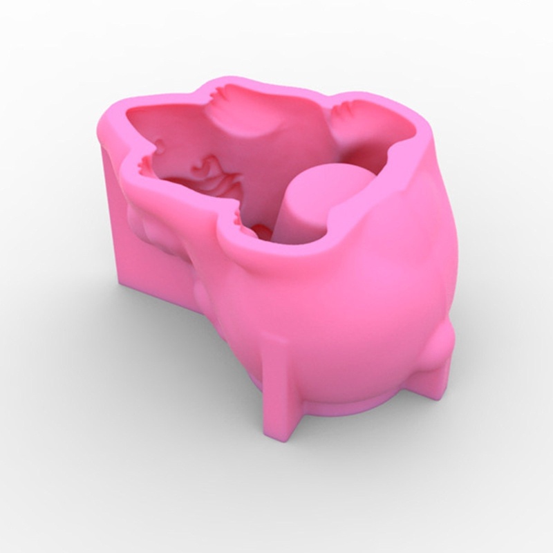 Khuôn silicon làm chậu hoa hình gấu 3D DIY dễ thương