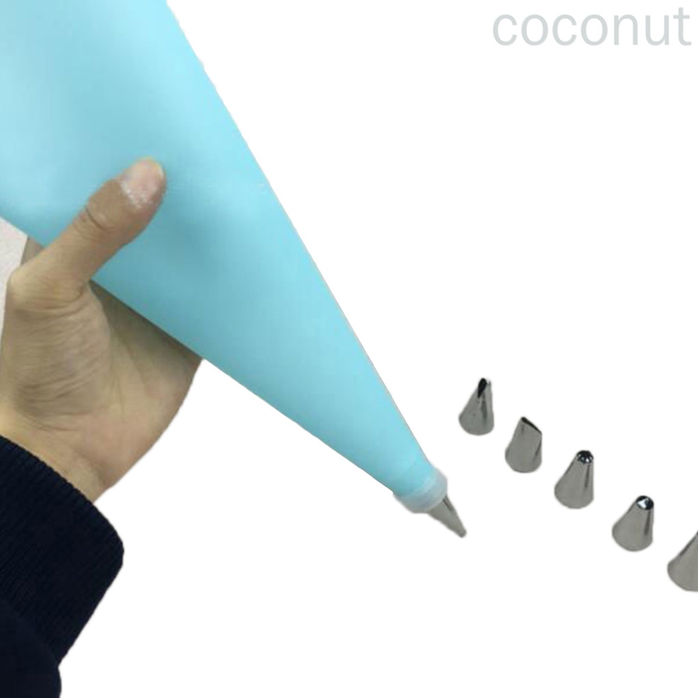 Set 16 Túi Bắt Bông Kem Kèm 14 Đầu Bắt Kem Bằng Thép Không Gỉ Tiện Dụng