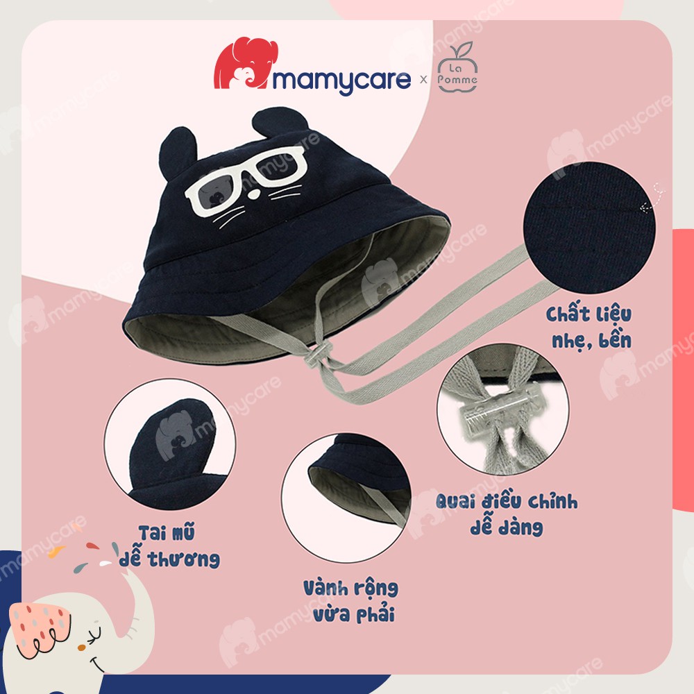 Mũ tai gấu cho bé La Pomme nón vành tròn cotton nhiều kích thước - MAMYCARE