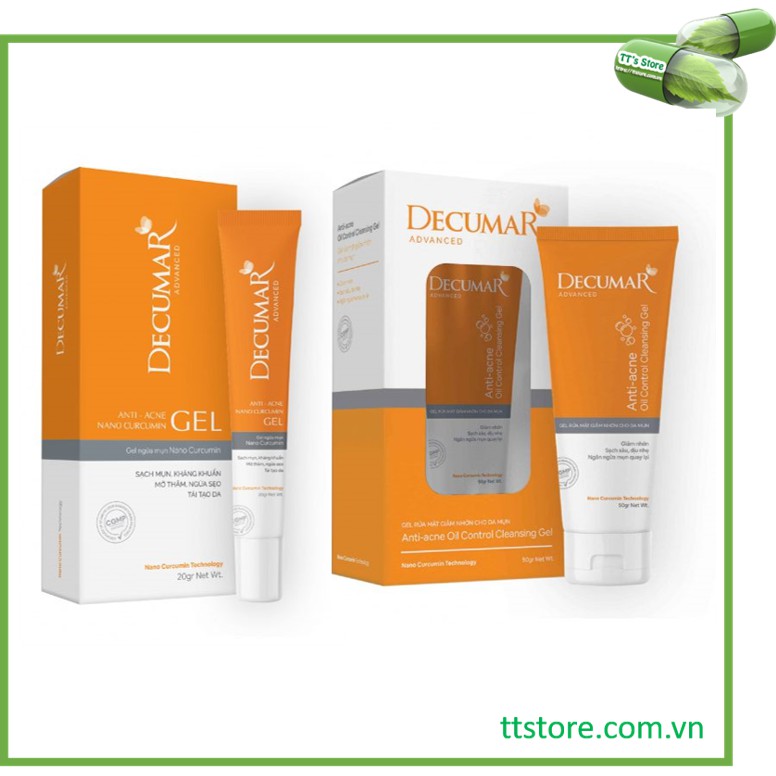 [NEW] Combo DECUMAR ADVANCED [Gel ngừa mụn, gel rửa mặt kiềm nhờn, kem chống nắng] (Decuma, dercuma, dercumar, advance]