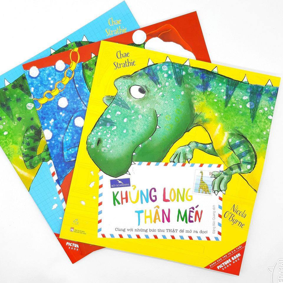 Sách -Combo 3 cuốn Khủng long thân mến+T. Rex du ngoạn+Ông già Khủng long thân mến+ postcard Noel