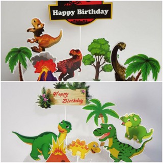 phụ kiện trang trí bánh [FREESHIP❤️] Set cắm khủng long - trang trí bánh sinh nhật