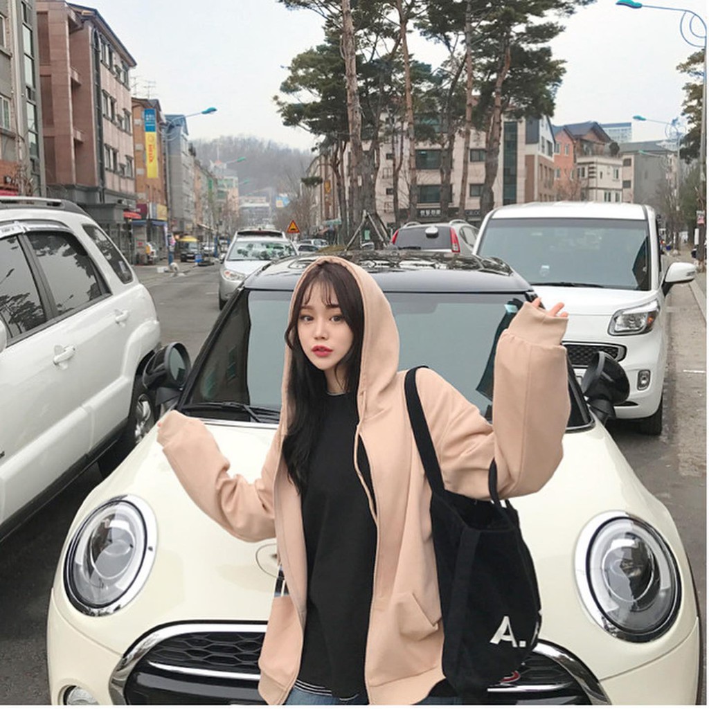 Áo Hoodie Zip Ulzzang Chất Đẹp - Áo khoác nỉ bông khóa kéo 6 màu siêu xinh Unisex Nam Nữ Hàn Quốc | BigBuy360 - bigbuy360.vn