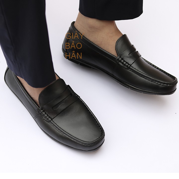 Giày Lười Da Nam Xuất Dư, Gót Mềm (Driver Shoes) - Da Bò, Mã GL066.